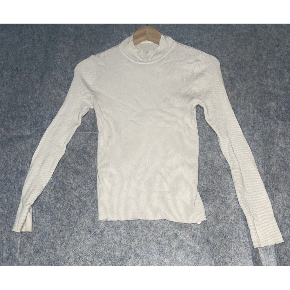 Light Brown Mock Neck Long Sleeve Top Size‎ L